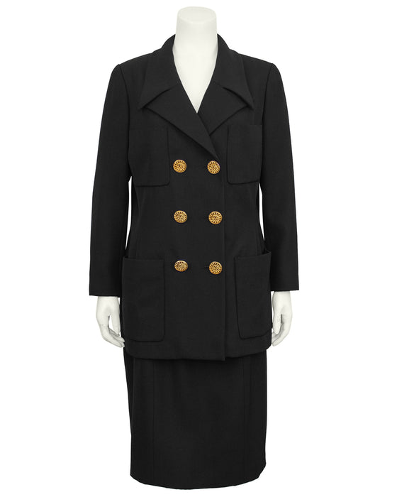 Black Double Breasted Skirt Suit from Collection 29