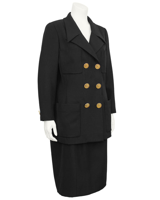 Black Double Breasted Skirt Suit from Collection 29