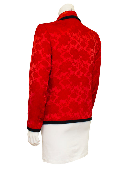 Red Silk Damask Blazer