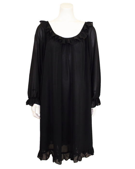 Black Chiffon Babydoll Dress