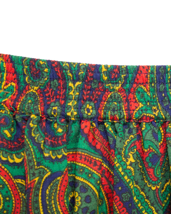 Green Paisley Russian Collection Peasant Skirt