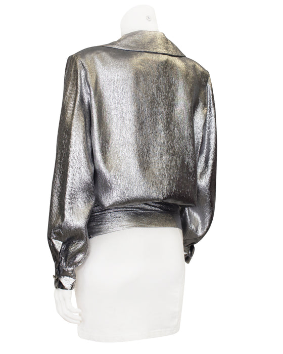 Silver Lame Shirt & Cummerbund