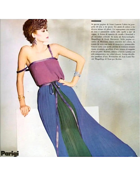 Purple Pleated and Silk Ensemble