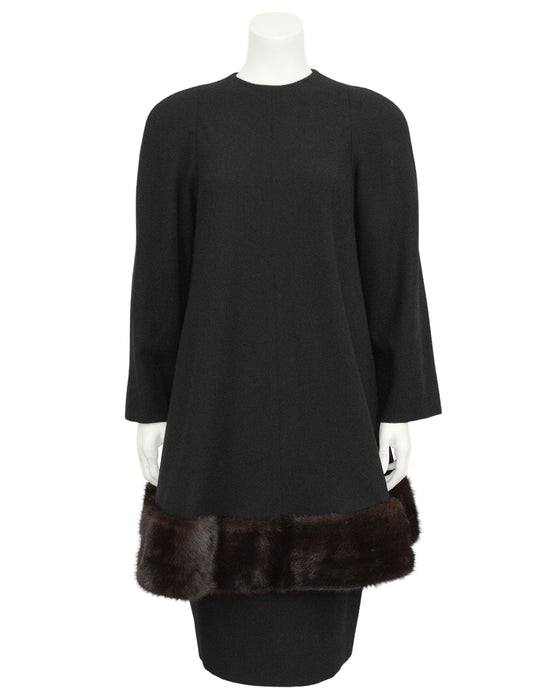 Black Wool Ensemble with Trim