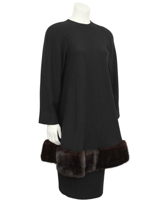 Black Wool Ensemble with Trim