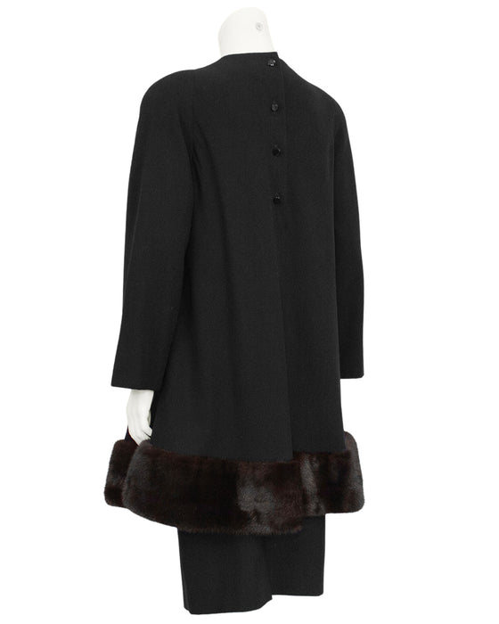 Black Wool Ensemble with Trim