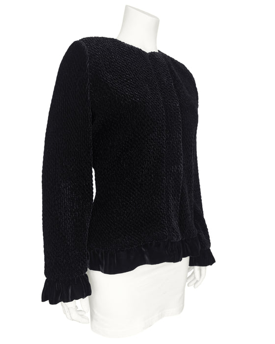 Black Velvet Chenille Evening Jacket