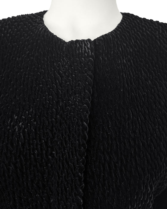 Black Velvet Chenille Evening Jacket