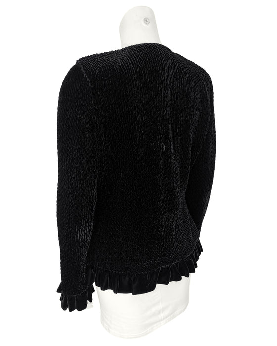 Black Velvet Chenille Evening Jacket