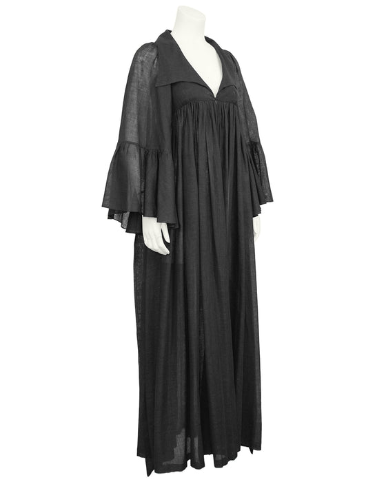 Black Cotton Hostess Gown