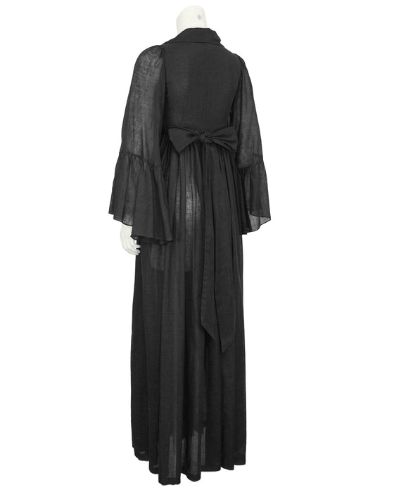 Black Cotton Hostess Gown