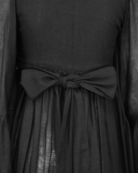 Black Cotton Hostess Gown