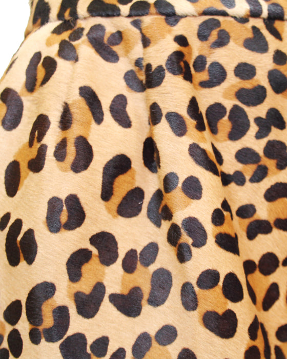 Leopard Pony Hair Pencil Skirt