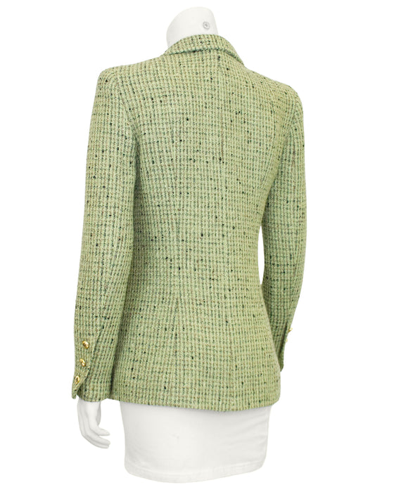 Green Bouclé Tweed Jacket Circa 1997