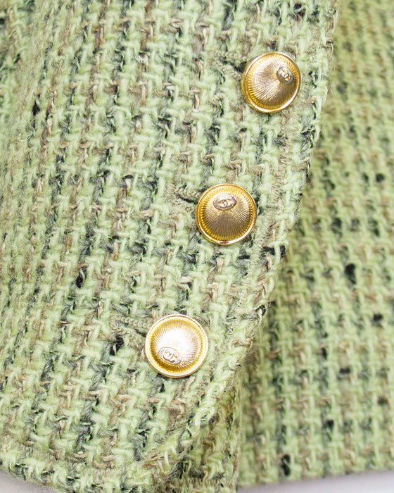 Green Bouclé Tweed Jacket Circa 1997