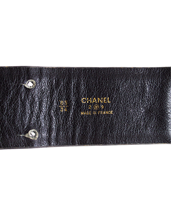 Collection 29 Leather Belt with Large CCs and Chain