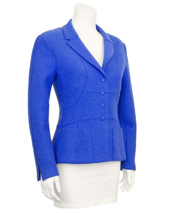 Blue Fall 1999 Felted Wool Fitted Jacket