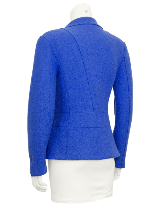 Blue Fall 1999 Felted Wool Fitted Jacket