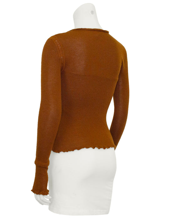 Brown Cashmere and Silk Sweater