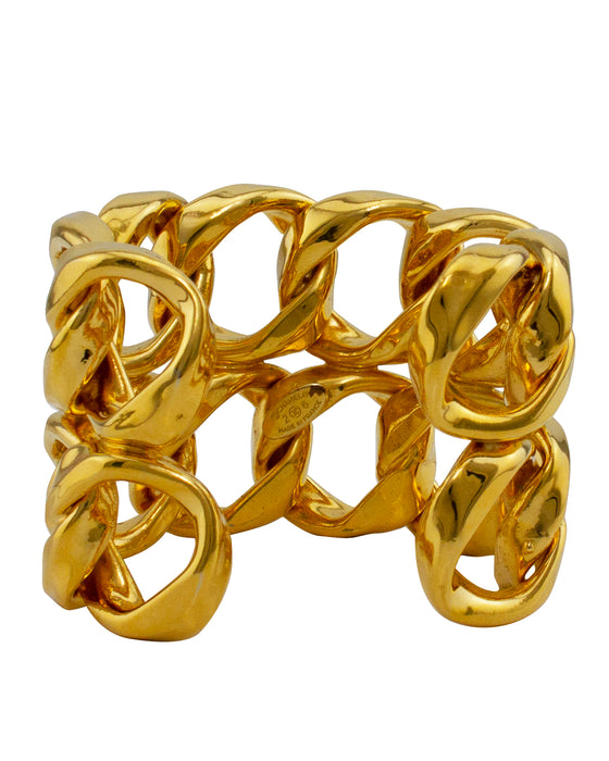 1989 Interlocking Double Chain Cuff Bracelet Col.26