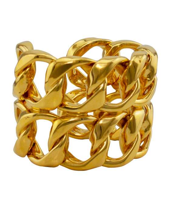 1989 Interlocking Double Chain Cuff Bracelet Col.26