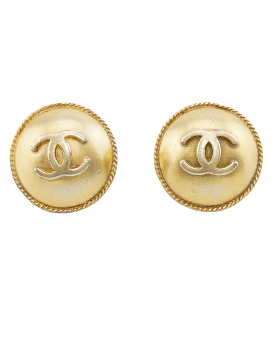 Spring 1995 Collection Gold CC Clip Earrings