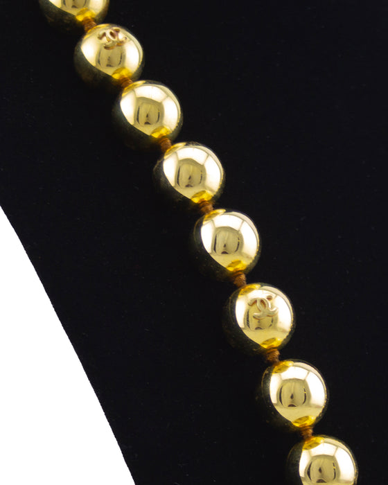 1988 Collection 27 Jumbo Gold Ball Long Necklace