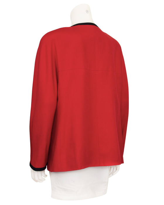 Red Shantung Silk Jacket