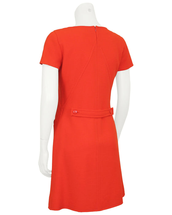 Orange Wool Shift Dress