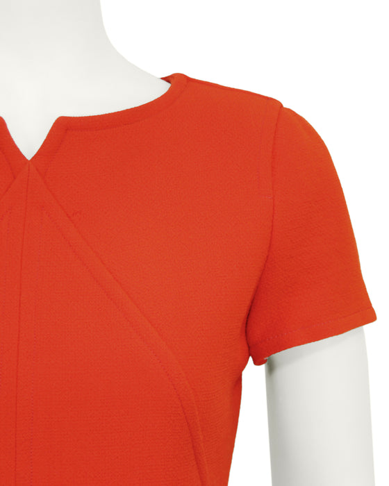 Orange Wool Shift Dress