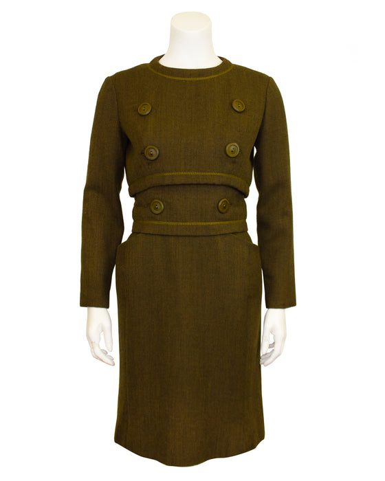 Green Haute Couture Ensemble by Marc Bohan for Daimaru Japan 1960's