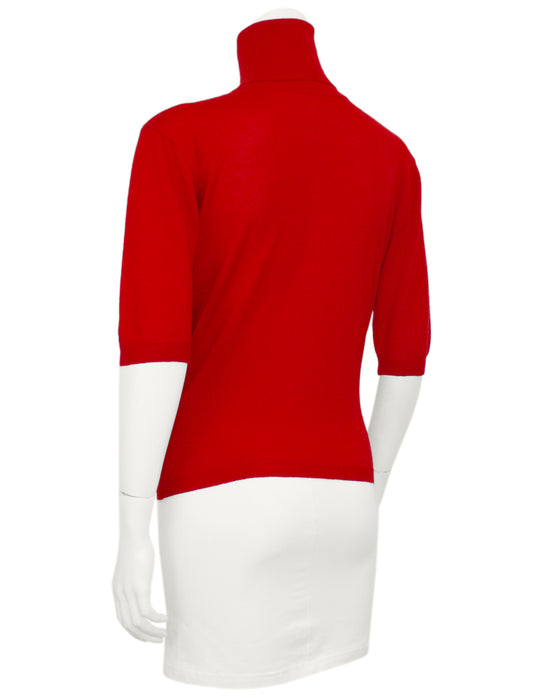 Red Short Sleeve Turtleneck