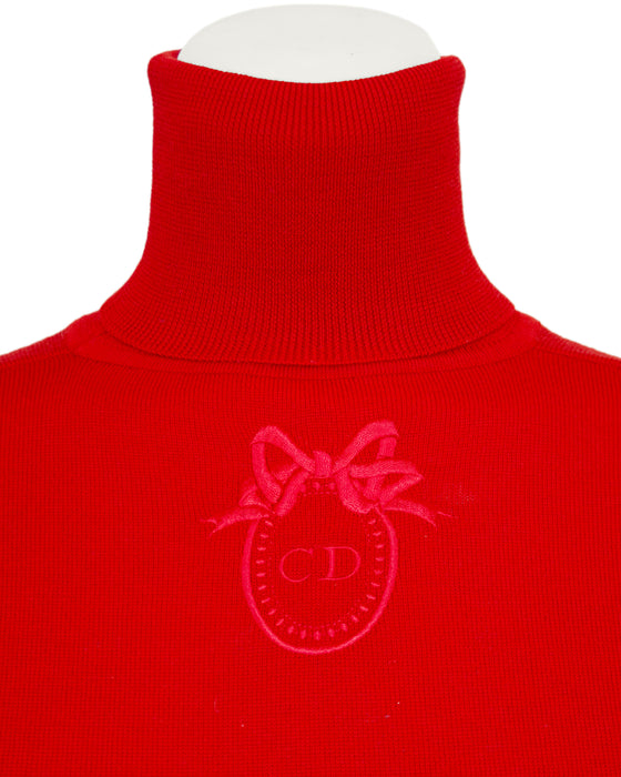 Red Short Sleeve Turtleneck