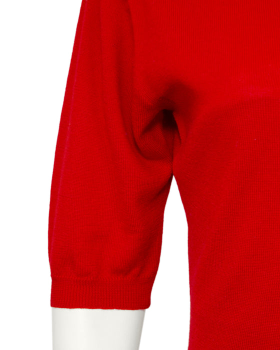 Red Short Sleeve Turtleneck