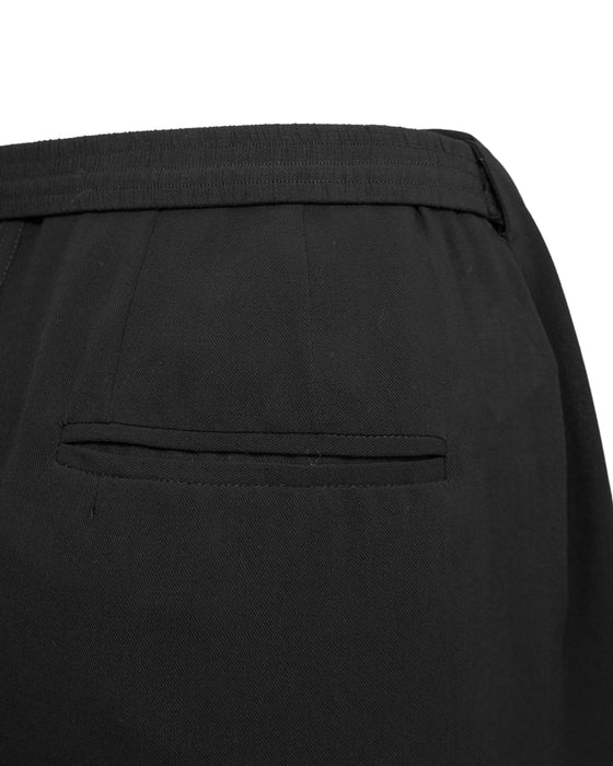 Black Wrap Mini Skirt with Silver Metal Detail