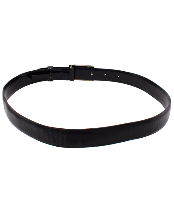 Tom Ford Era Black Leather Belt with Silver Metal G Buckle