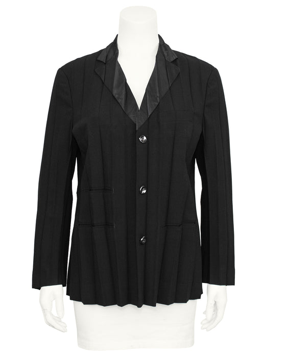 Black Pleated Blazer