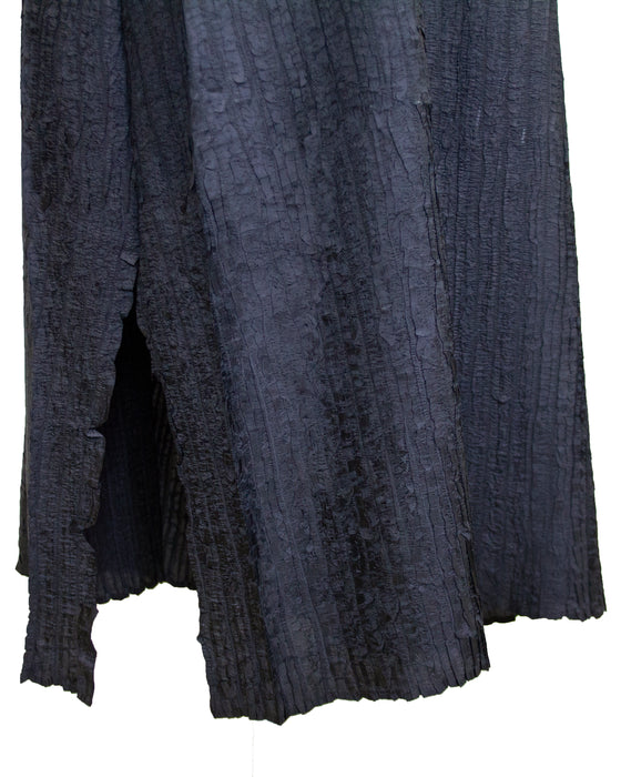 Grey Pleated Fabric Duster