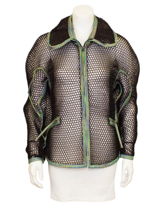 Black and Green "Fish Net" Jacket