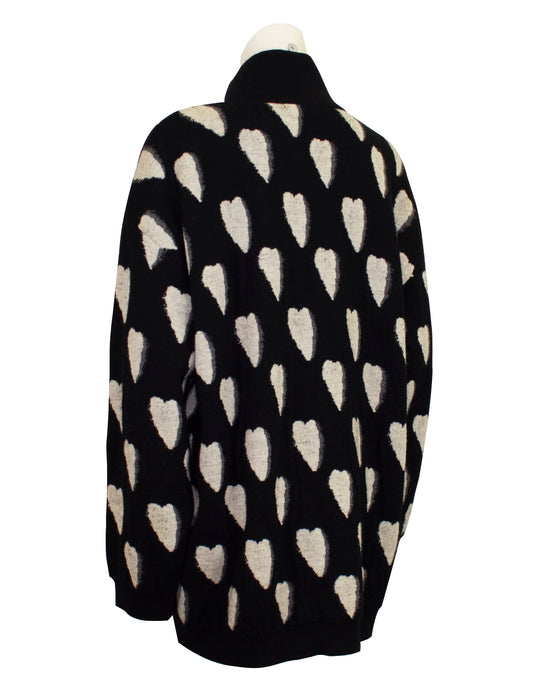 Black and White Heart Cardigan