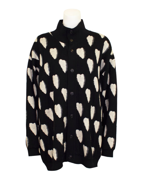 Black and White Heart Cardigan