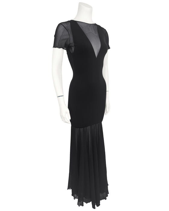 Black Body Con Mermaid Gown