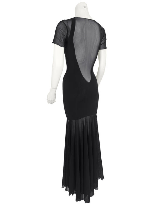 Black Body Con Mermaid Gown