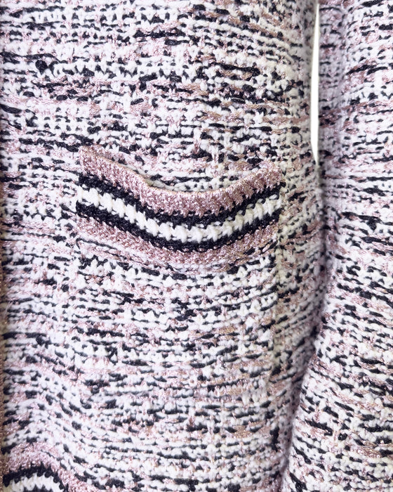 Pink, Black and White Sparkle Knit Long Cardigan