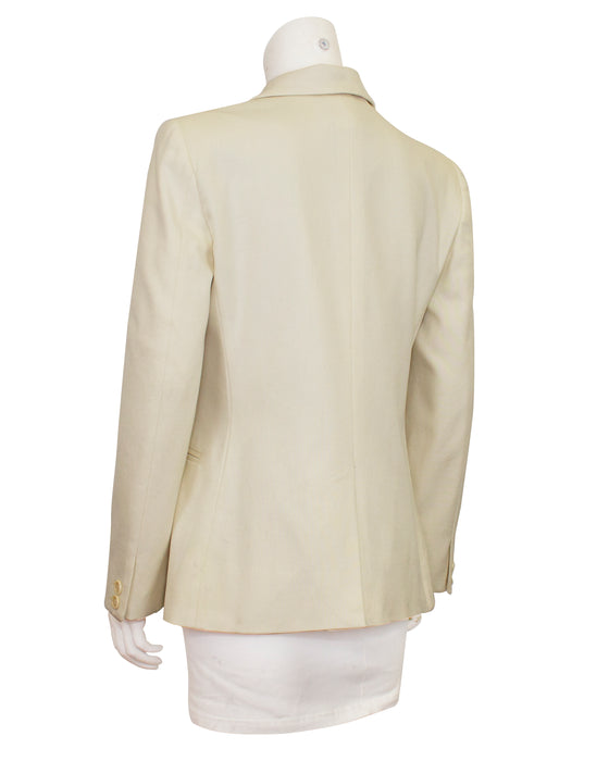 Cream Embroidered Blazer