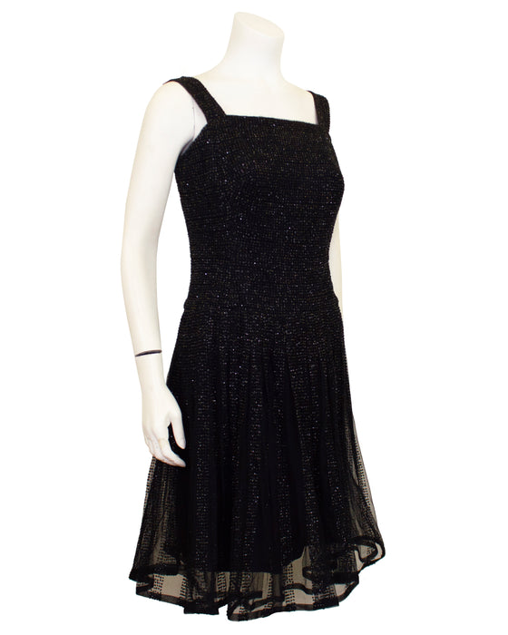 Black Demi Couture Cocktail Dress with Jet Sparkles