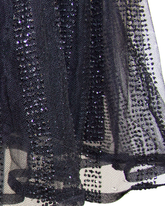 Black Demi Couture Cocktail Dress with Jet Sparkles