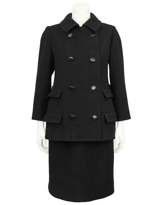 Black Wool Dress and Pea Coat