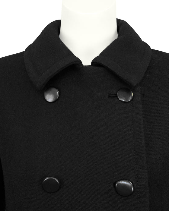 Black Wool Dress and Pea Coat