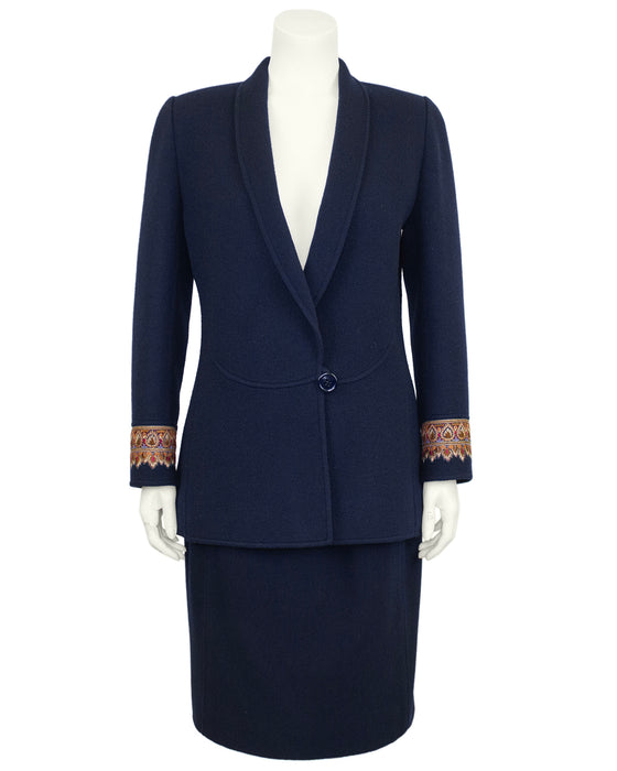 Navy Blue Wool Suit